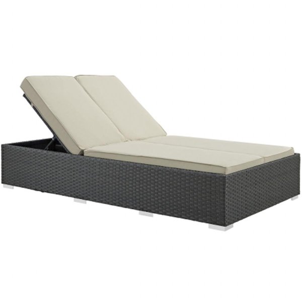 East End Imports Sojourn Outdoor Patio Chaise- Chocolate Beige EEI-1983-CHC-BEI